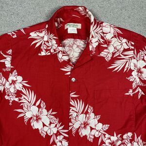 Vintage Hookano Hawaiian Shirt Mens Medium Camp Collar Hibiscus Made in Hawaii